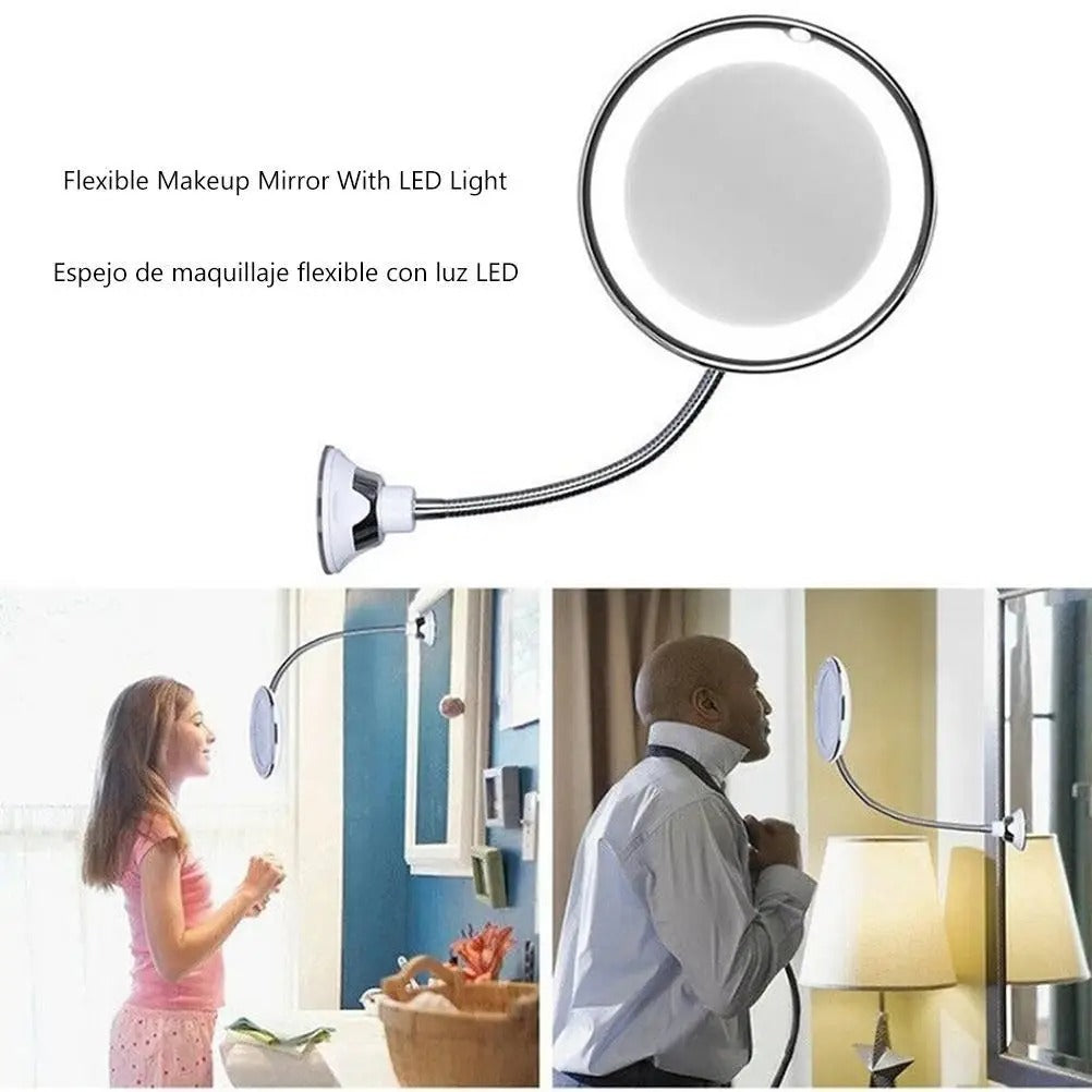 LED 10X Gooseneck Makeup Mirror