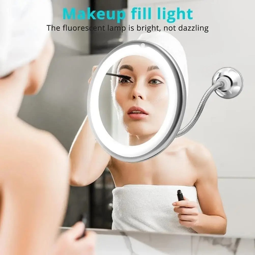 LED 10X Gooseneck Makeup Mirror