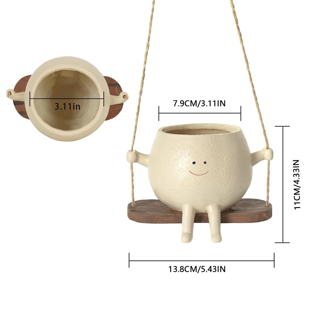Swing Head Resin Hanging Flower Planter