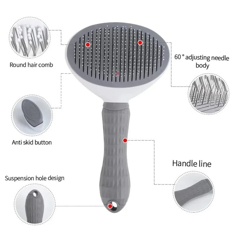 Self-Cleaning Pet Grooming Slicker Brush Comb