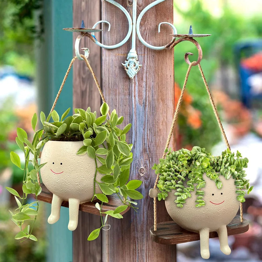 Swing Head Resin Hanging Flower Planter
