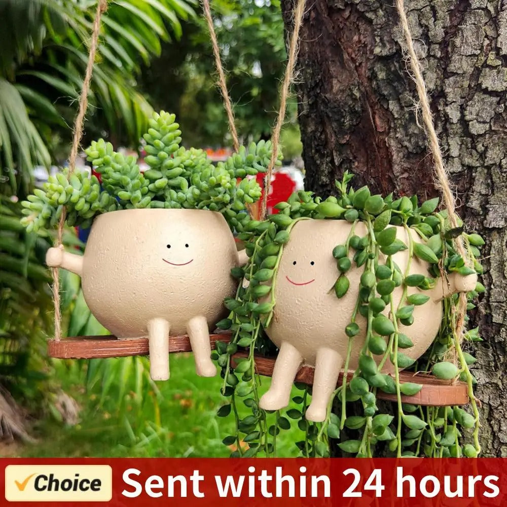 Swing Head Resin Hanging Flower Planter