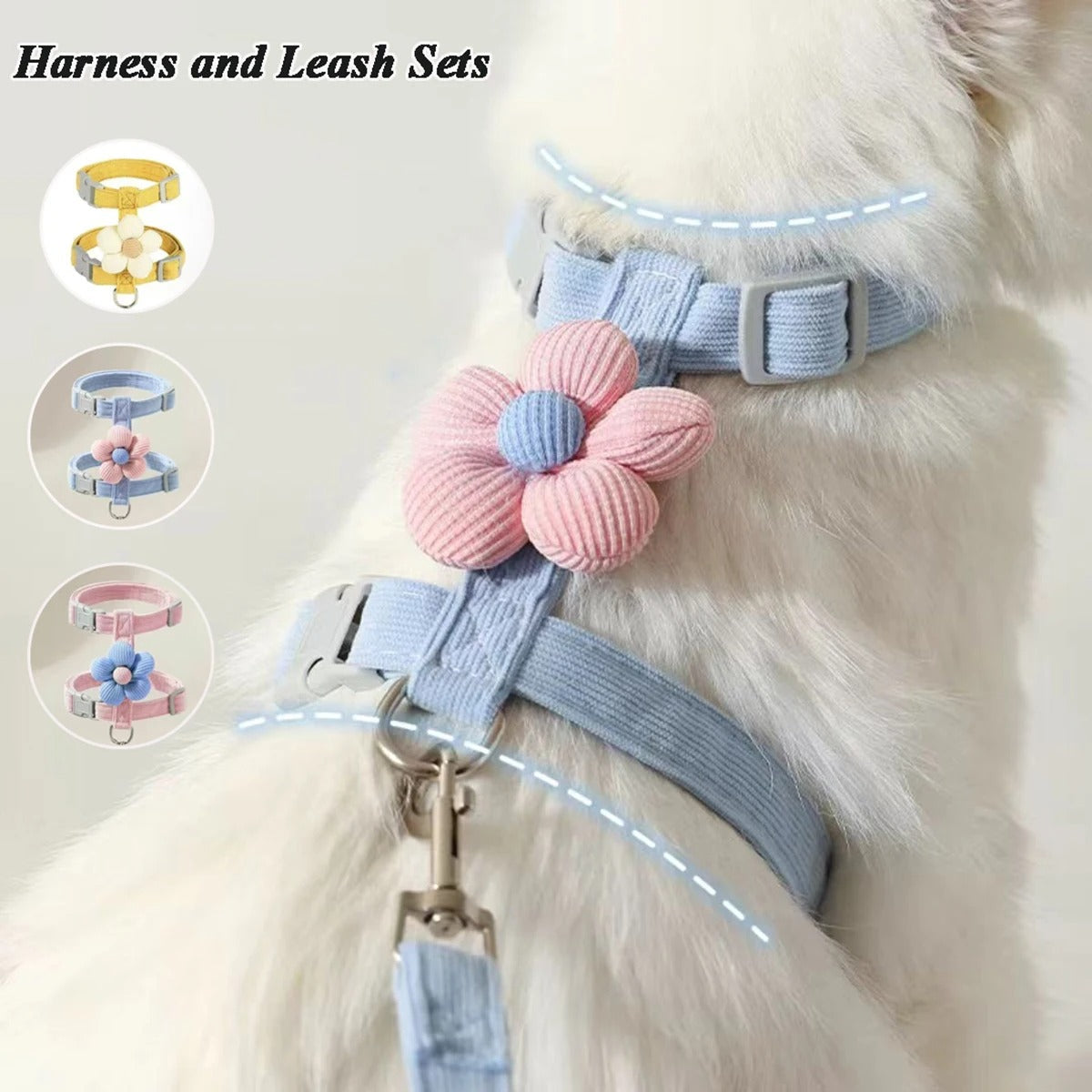 Adjustable Breathable Pet Harness Set