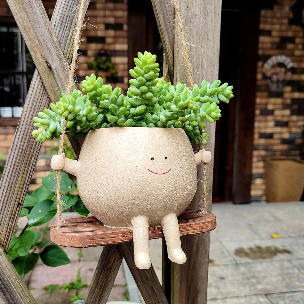 Swing Head Resin Hanging Flower Planter