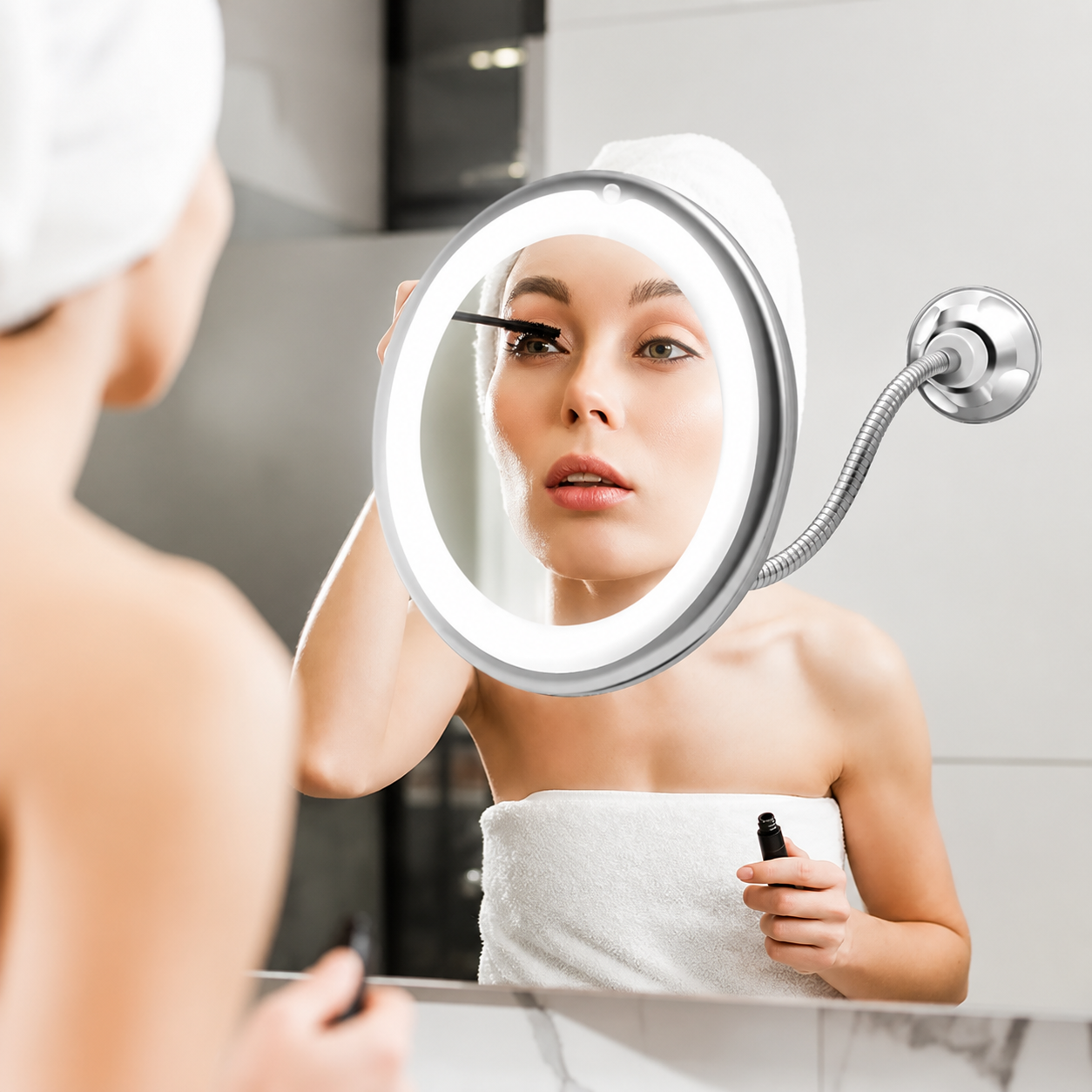 LED 10X Gooseneck Makeup Mirror