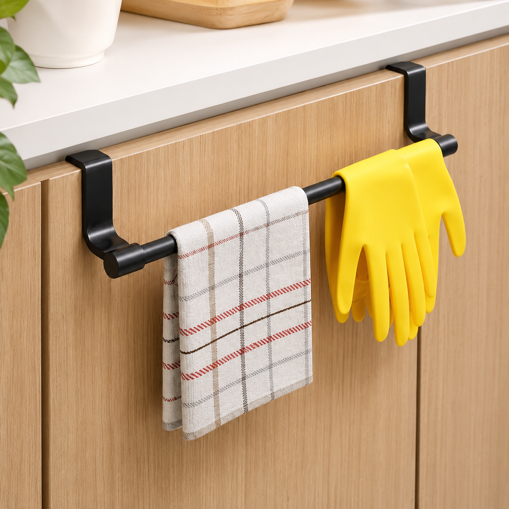 Wall-Mounted Cabinet Towel Holder Rack