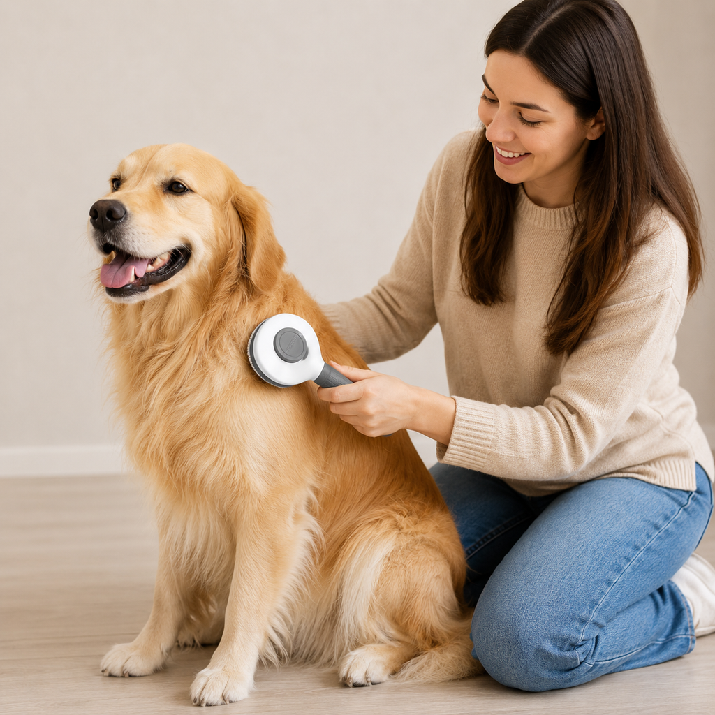 Self-Cleaning Pet Grooming Slicker Brush Comb