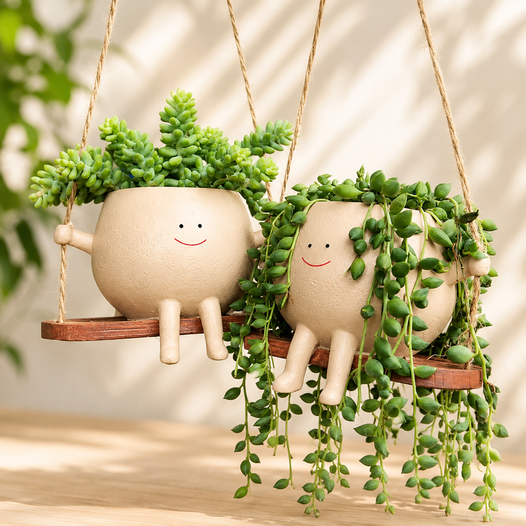 Swing Head Resin Hanging Flower Planter
