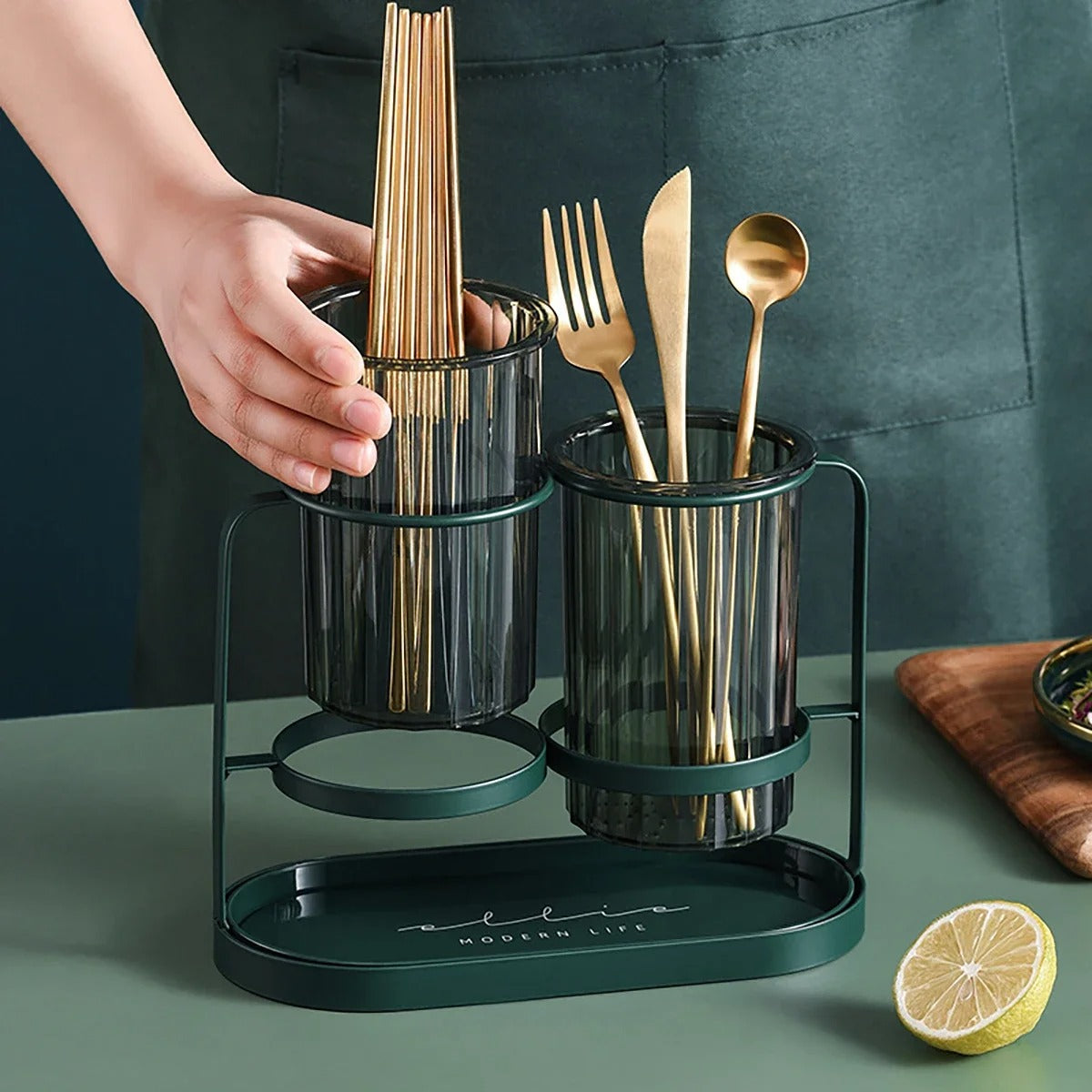 Luxury Kitchen Cutlery Organizer Storage Box