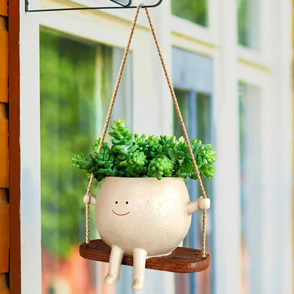 Swing Head Resin Hanging Flower Planter