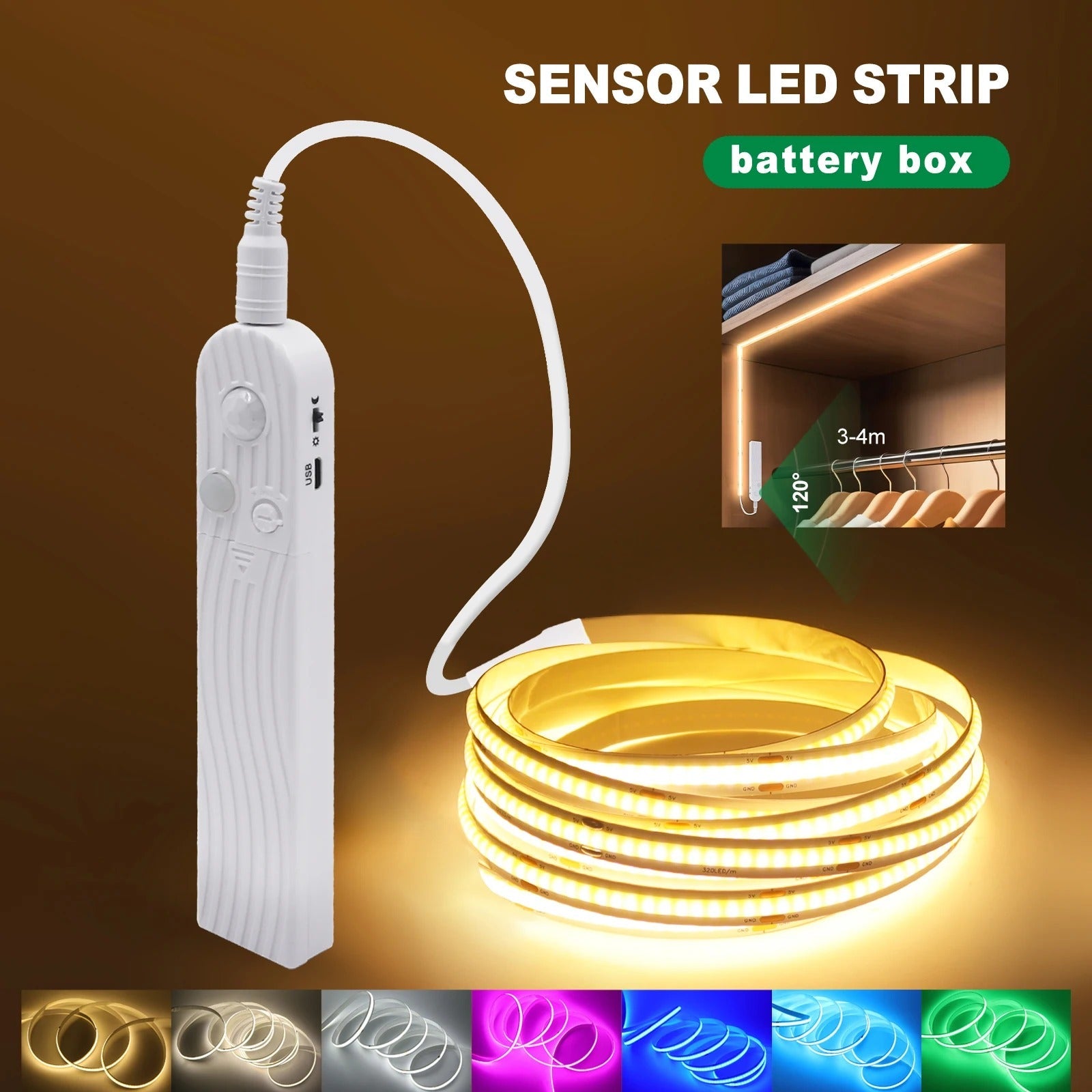 Motion Sensor COB LED Strip Light