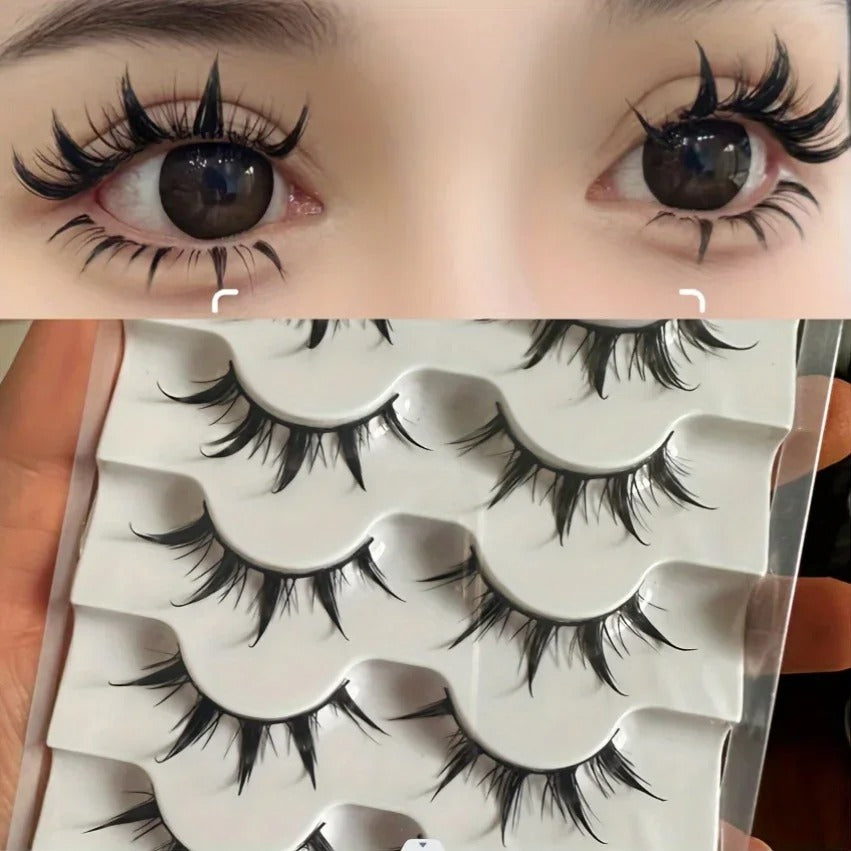 Anime Style False Eyelashes (5 Pairs)