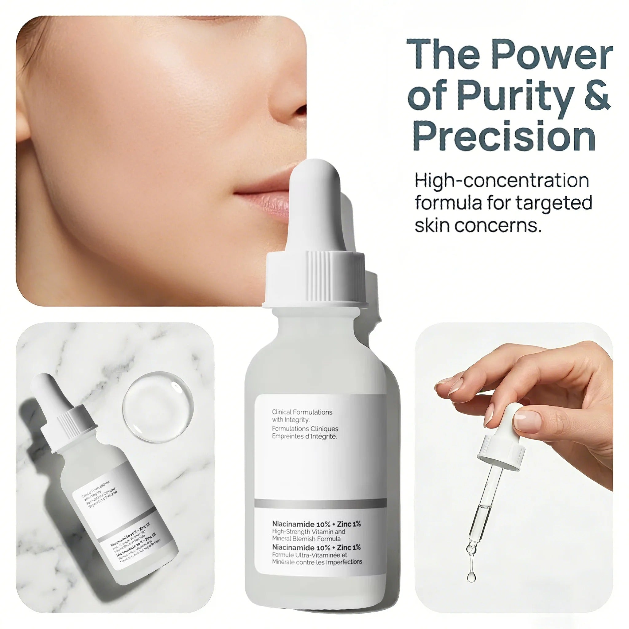 Original Ordinary Niacinamide 10% + Zinc 1% – Pore & Blemish Control Serum – Free Shipping