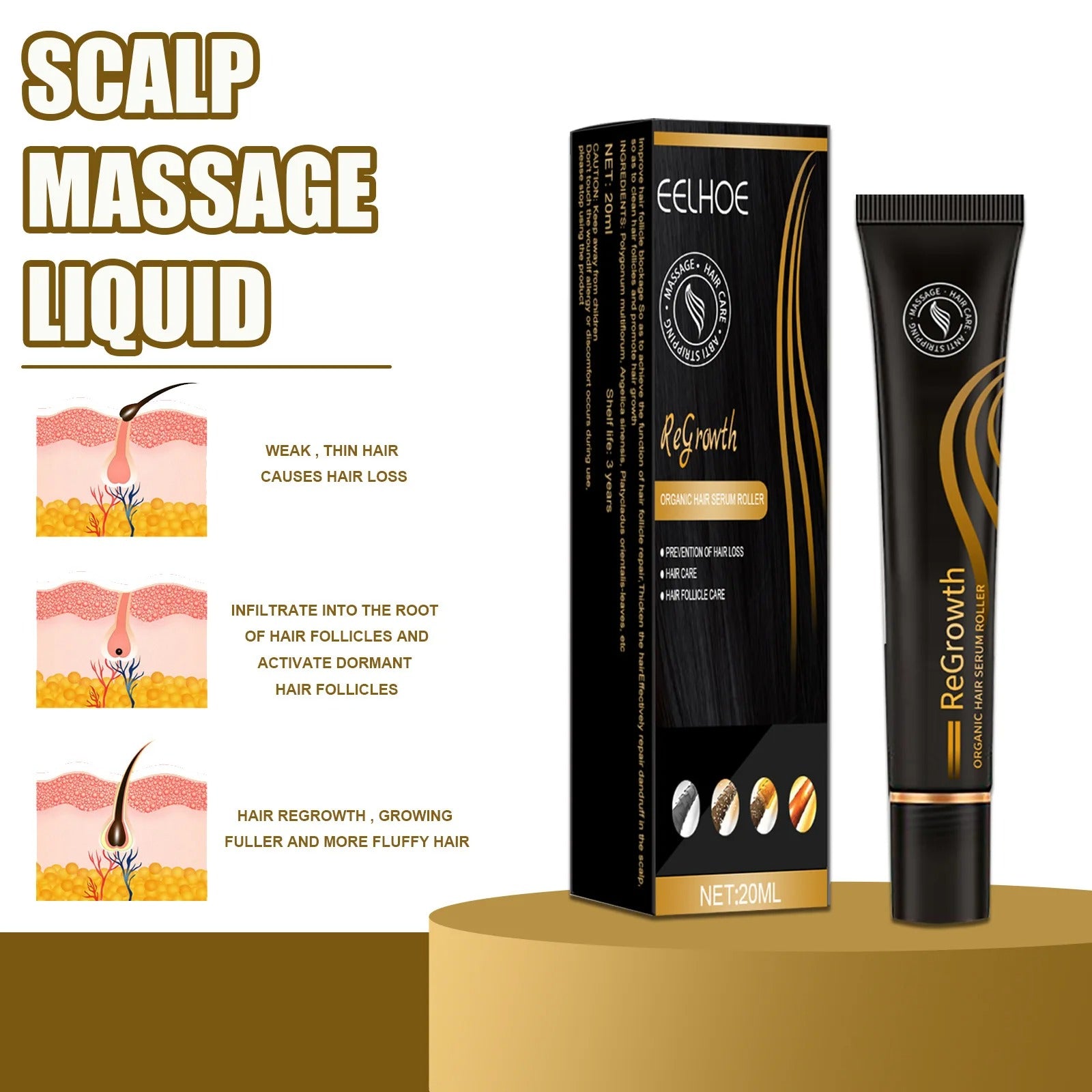 ELHOE Hair Growth Serum Roller (20ml)