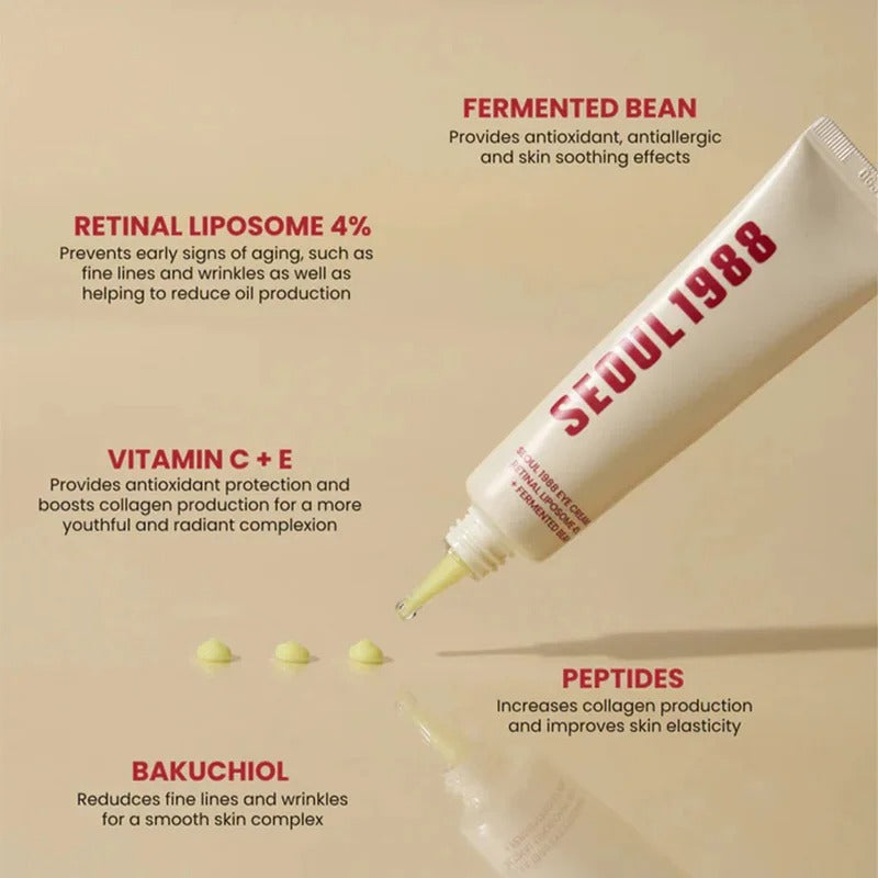 Seoul 1988 Retinol Eye Cream for Dark Circles, Wrinkles & Firming