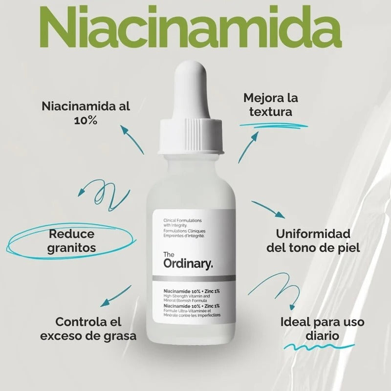 Original Ordinary Niacinamide 10% + Zinc 1% – Pore & Blemish Control Serum – Free Shipping