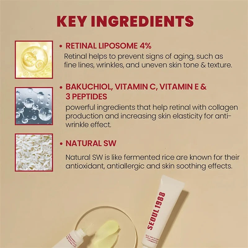 Seoul 1988 Retinol Eye Cream for Dark Circles, Wrinkles & Firming